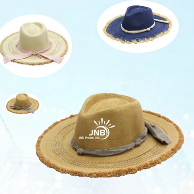 Beach-Ready Straw Hat with Ventilation