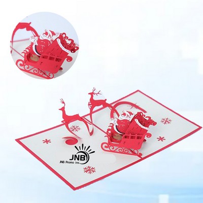 Christmas Greeting Card with Santa Ride Design