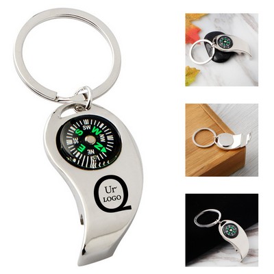 Compass Bottle Opener Keychain