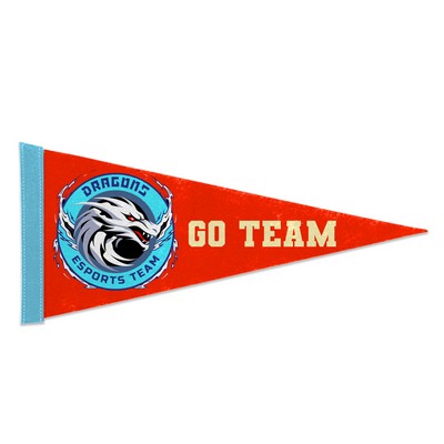 4"x10" Custom Full Color Printed Felt Pennant - 2ply 2-Sided