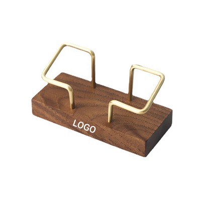 Wooden Desk Business Card Holder