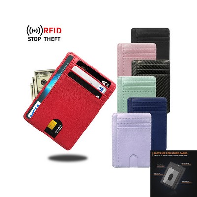 RFID Blocking Leather Front Pocket Wallet