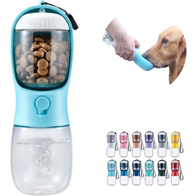 10oz Portable Dog Water Bottle with Food Container