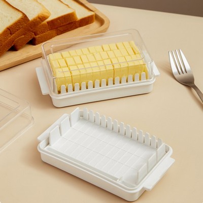 Plastic Butter Storage Cutting Box With Lid Cheese Cutting Tray