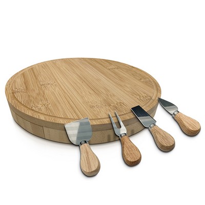 Bamboo Cheese Board and Knife Set