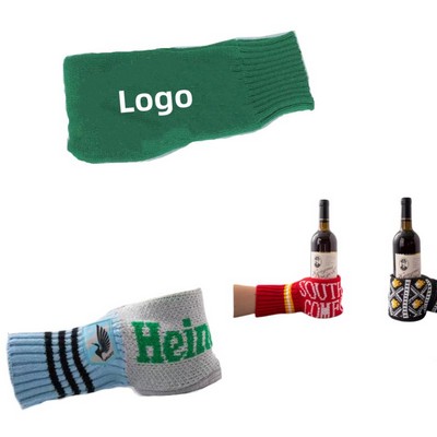 Custom Knitted Stitched Beer Mittens Drink Glove Holder For Winter