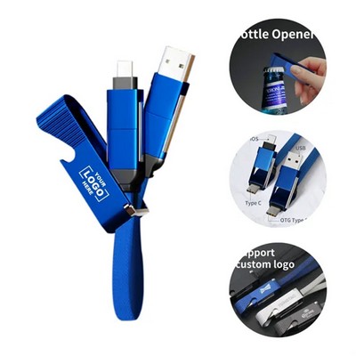 Multi-Device Fast Charging Cable with Bottle Opener