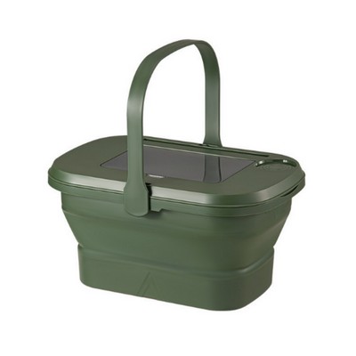 Plastic Collapsible Picnic Storage Basket With Table Board Folding Multi-Functional Bucket