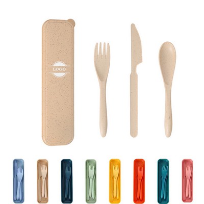 Wheat Straw Portable Knife Fork Spoon Tableware