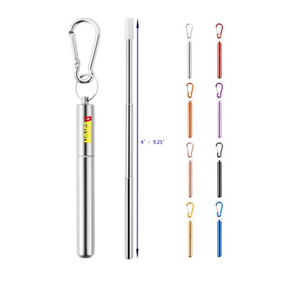 Collapsible Stainless Steel Drinking Straw with Aluminum Case