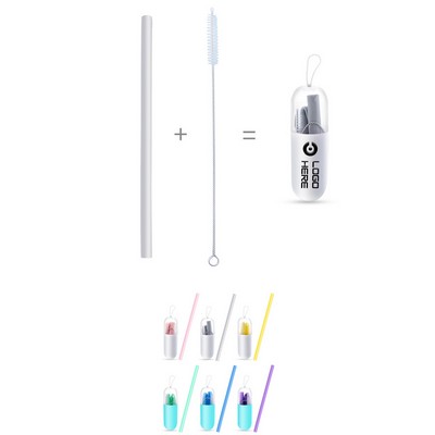 Bpa-Free Silicone Straws With Travel Case