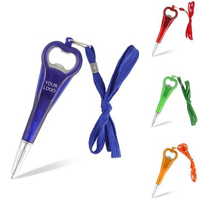 Bottle Opener Pen with Lanyard