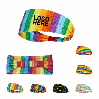 Elastic Rainbow Pride Headband