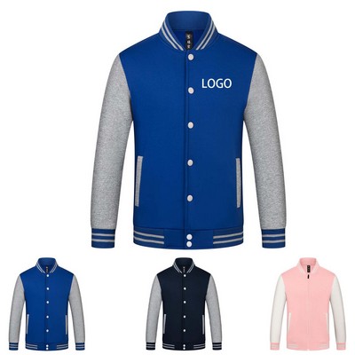 Color-Blocked Baseball Jacket