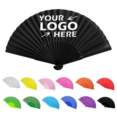 Handheld Folding Fan With Storage Bag