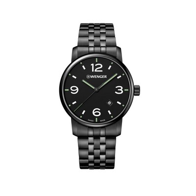 Victorinox Swiss Army Corporate Gifts Urban Metropolitan Black Dial w/Green Hand Watch