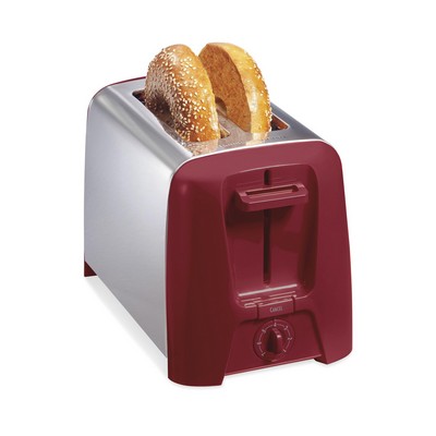 Hamilton Beach® 2 Slice Toaster Extra-Wide Slots Red & Silver