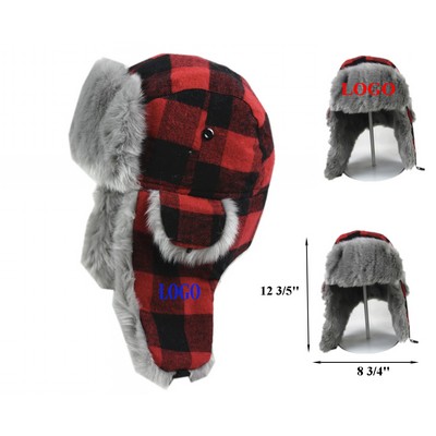 Winter Unisex Wind Resistant Ushanka Trooper Trapper Hat w/Earflaps MOQ100PCS