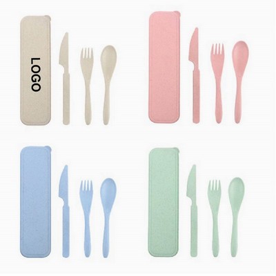 3 Pieces Wheat Straw Cutlery Utensil Set