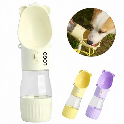 Portable Pet Water Bottle with Food Container