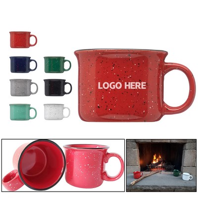 8 oz. Campfire Speckled Ceramic Coffee Mugs with Flared Rim.