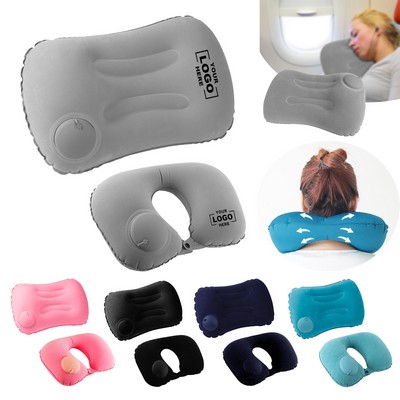 2-Pack U-Shaped Travel Neck Pillow and Rectangular Cushion