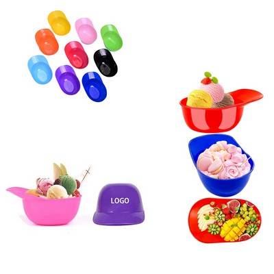 Plastic Baseball Helmet Ice Cream Bowl