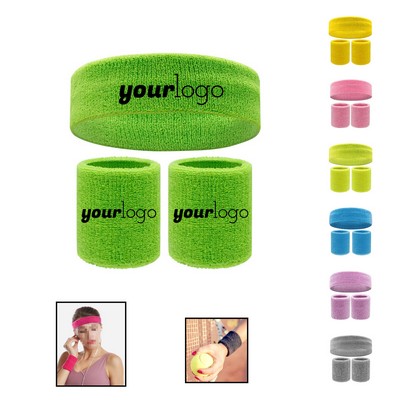 Sports Wristband Headband Set