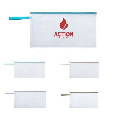 Clear Zippered Pouch Document Bag