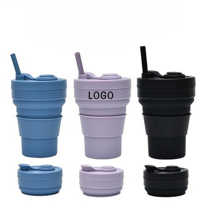 12oZ Foldable Silicone Straw Cup