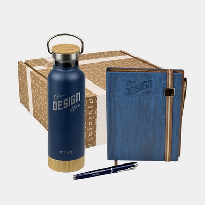 TiTUS® 17 oz Water Bottle, Melange Executive Notebook & Pen Gift Set