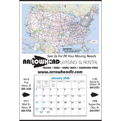 Small U.S. Maps Full Apron Calendar