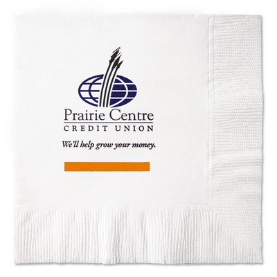 White 1-Ply Coin Edge Emboss Beverage Napkin (Grande Line)