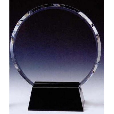 Black Optic Crystal Circle Award w/Base (9"x7½")