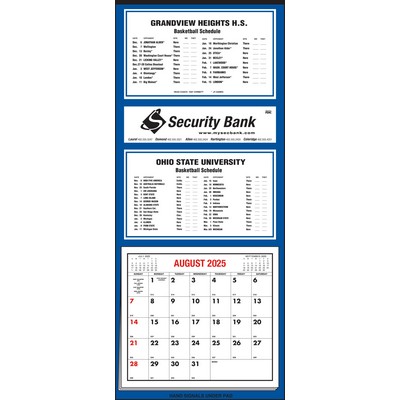 Sports Schedules Single Top Sheet Calendar