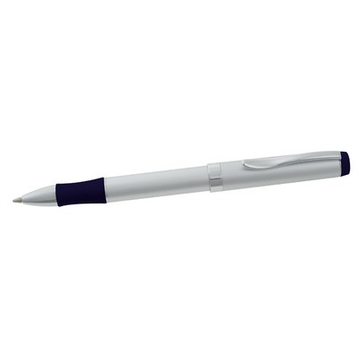 Satin Pearl Ballpoint Pen w/Black Grip