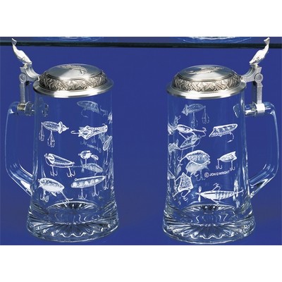 Glass Fishing Lure Stein Mug