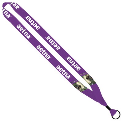 3/4" Waffle Weave Dye Sublimated Lanyard W/ Metal Crimp & Metal Split Ring