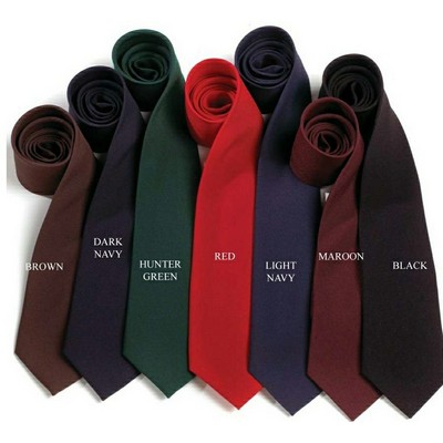 Black Clip-On Polyester Poplin Tie