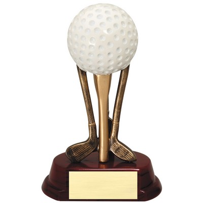 Golf Ball on Clubs Resin Award (6 3/4")