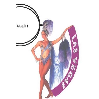 Vegas Showgirl in Purple Key Chain w/Clear Mirrored Back (10 Square Inch)