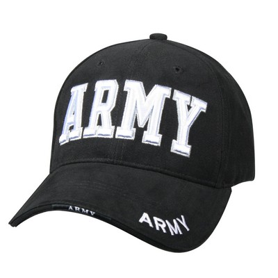 Black Army Deluxe Low Profile Army Insignia Cap