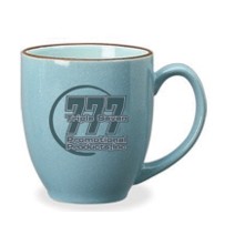 16 Oz. St. Paul Bistro Mug w/ Colored Trim (Blue/Light Brown)