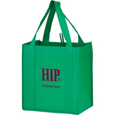 Heavy Duty Grocery Bag w/ Poly Board Insert & 1 Color Imprint (12"x8"x13")