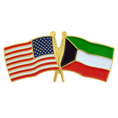 USA & Kuwait Flag Pin