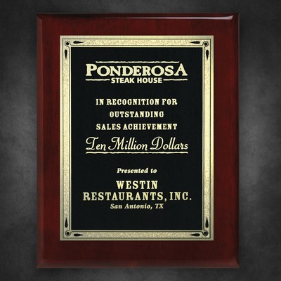 Aberdeen Rosewood Plaque 6" x 8" with Lasered Plate