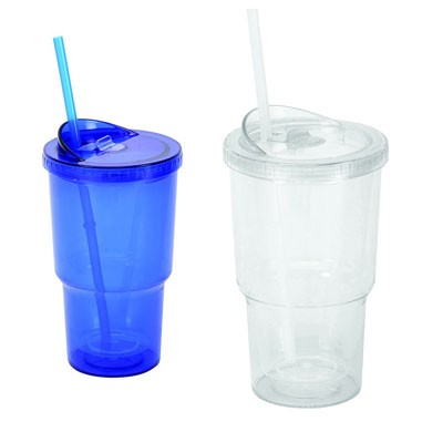 20 Oz. Double Wall Acrylic Stadium Cup w/Straw