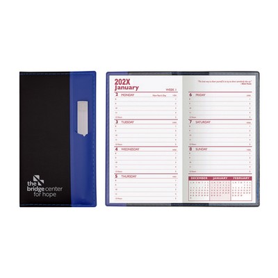 Lafayette Series Soft Cover 2 Tone Vinyl Weekly Planner w/ Clear Pen