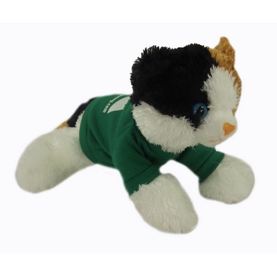 8" Esmeralda Calico Cat Stuffed Animal w/T-shirt & One Color Imprint