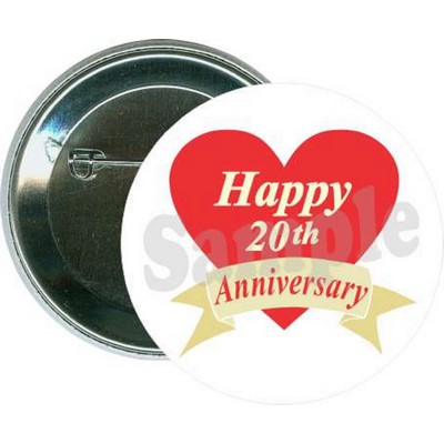 Wedding - Happy 20th Anniversary- 2 1/4 Inch Round Button